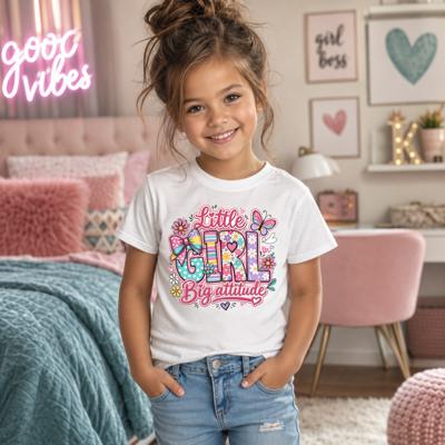 Little Girl Big Attitude Girls Tee Shirt