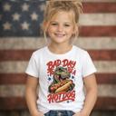  Dinosaur Bad Day to be a Hotdog Kids 4th of July Tee Shirt