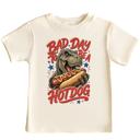  Dinosaur Bad Day to be a Hotdog Kids 4th of July Tee Shirt