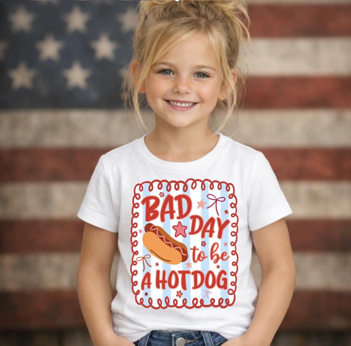 Bad Day to be a Hotdog Kids Summer Tee Shirt