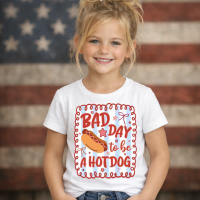 Bad Day to be a Hotdog Kids Summer Tee Shirt