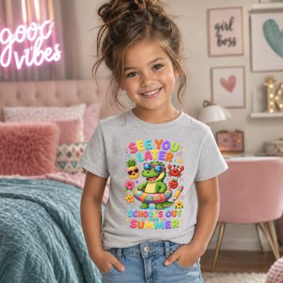 See You Later Schools Out Girls Tee Shirt