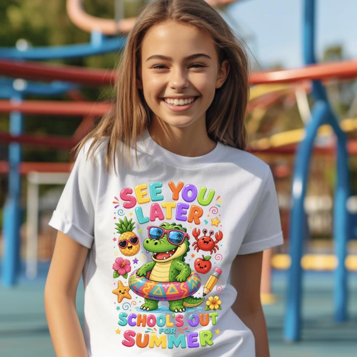 See You Later Schools Out Girls Tee Shirt