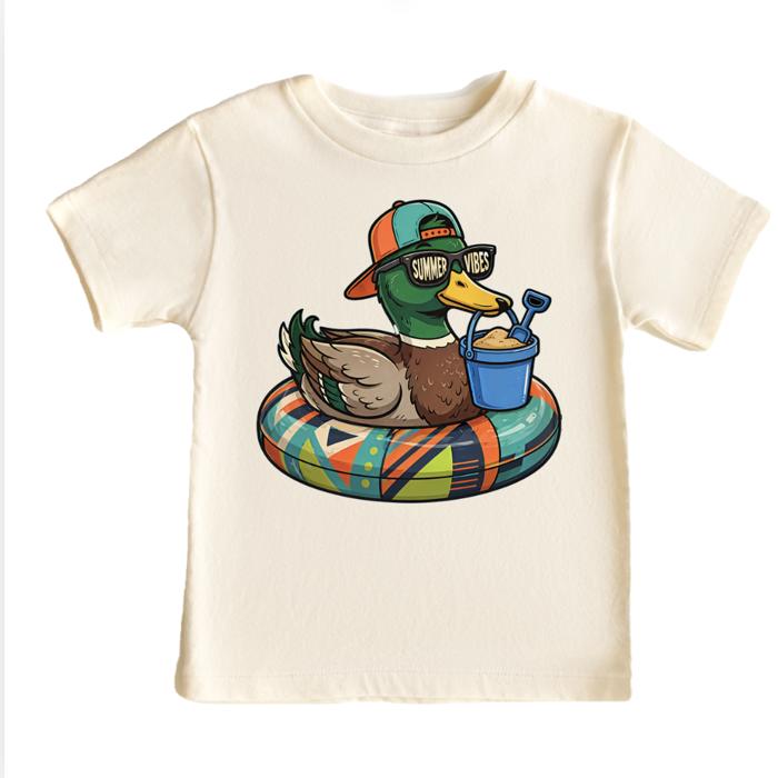 Summer Vibes Mallard on Floaty Boys Summer T-Shirt