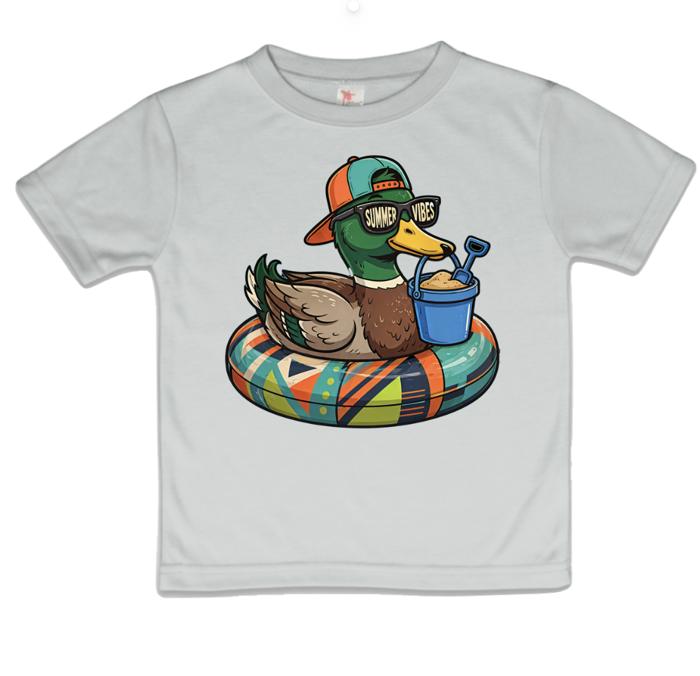 Summer Vibes Mallard on Floaty Boys Summer T-Shirt