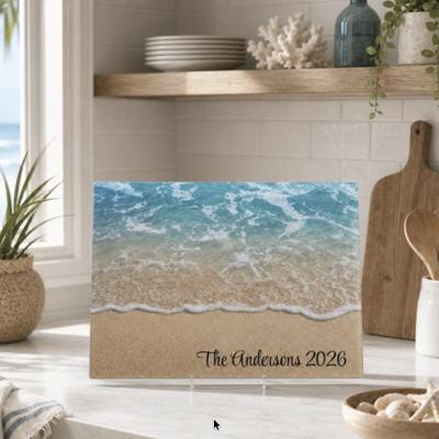 Ocean Personalized Tempered Glass Cutting Board 11" x 15" 