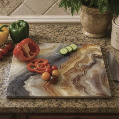 Brown Agate Glass Cutting Board 15" x 11" 