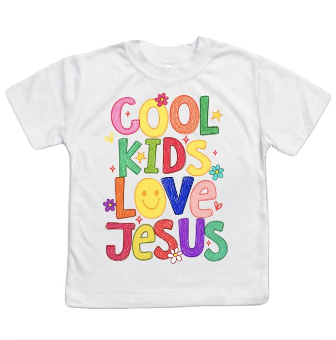 Cool Kids Love Jesus Kids Christian Tee Shirt