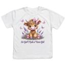  So God Made a Farm girl Highland Heifer and Lavender Girls Tee Shirt