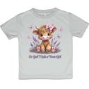  So God Made a Farm girl Highland Heifer and Lavender Girls Tee Shirt