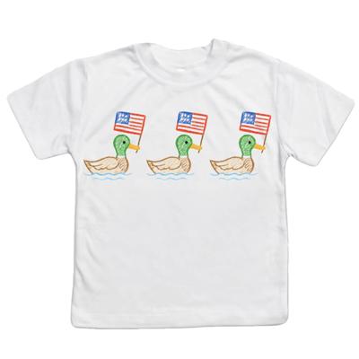 Mallards and Flags 4th of July Kids Tee Shirt
