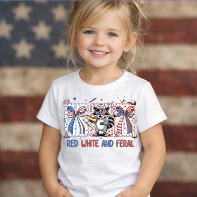 Red White and Feral Girls 4th of July Tee Shirt