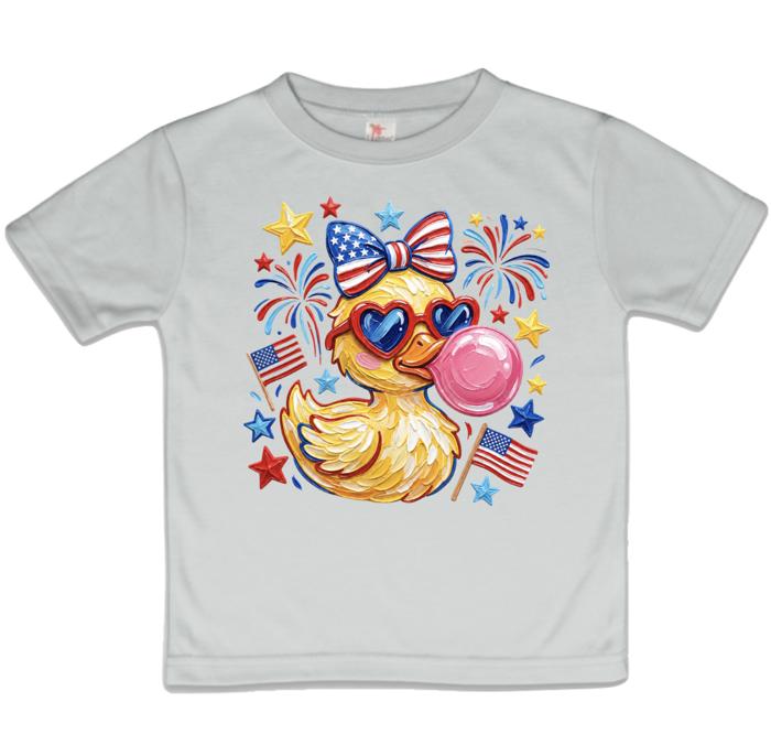 Yellow Ducky 4th of July Girls Tee Shirt