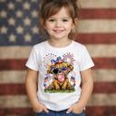 Highland Heifer Fireworks 4th of July Girls Tee Shirt