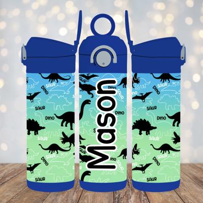 Dinosaur 12 oz Flip Top Personalized Tumbler