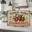  Farmers Market Strawberries Glass Cutting Board 15" W x 11" H