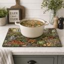  Farm to Table Glass Vegetable Cutting Board 15" x 11" 