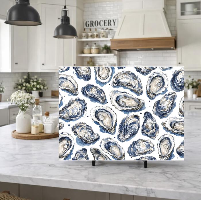 Oyster Tempered Glass Cutting Board 15" x 11"