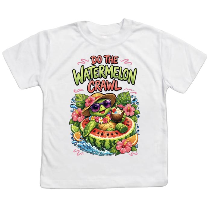 Do The Watermelon Crawl Turtle Summer Girls Tee Shirt