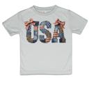  USA Faux Patchwork Girls 4th of July Tee Shirt