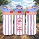  Girls Cabana Stripes  12oz Flip Top Spill Proof Tumbler, Personalized