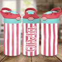  Girls Cabana Stripes  12oz Flip Top Spill Proof Tumbler, Personalized