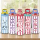  Girls Cabana Stripes  12oz Flip Top Spill Proof Tumbler, Personalized