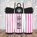  Cabana Stripes 12oz Girl Tumbler, Personalized Leak Proof Flip Top Sport Water Bottle