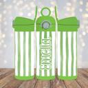  Cabana Stripes 12oz Girl Tumbler, Personalized Leak Proof Flip Top Sport Water Bottle