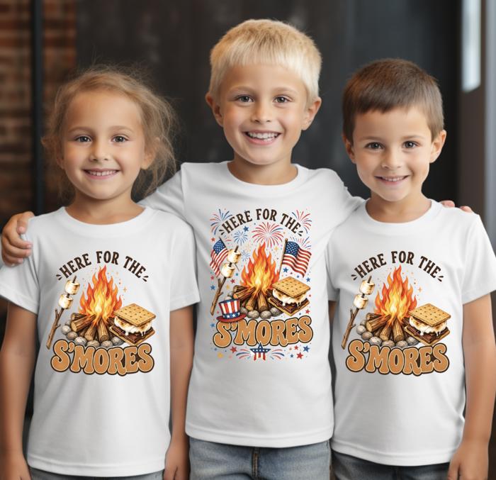 Here for the Smores Kids 4th of July Tee Shirt