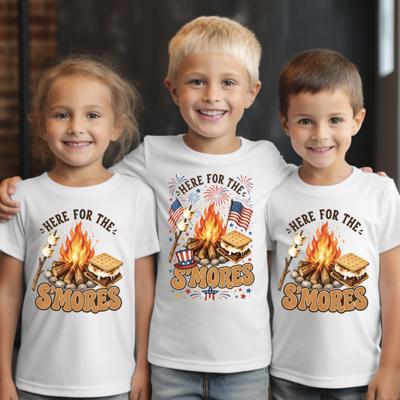Here for the Smores Kids 4th of July Tee Shirt