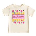  Back to School Girls Preppy Pencil Gingham Stripes Tee Shirt