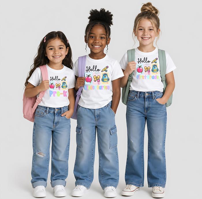 Back to School Girls Trendy Tee Shirt