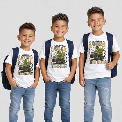 Crushing School Boys Dinosaur and Monster Truck Tee Shirt