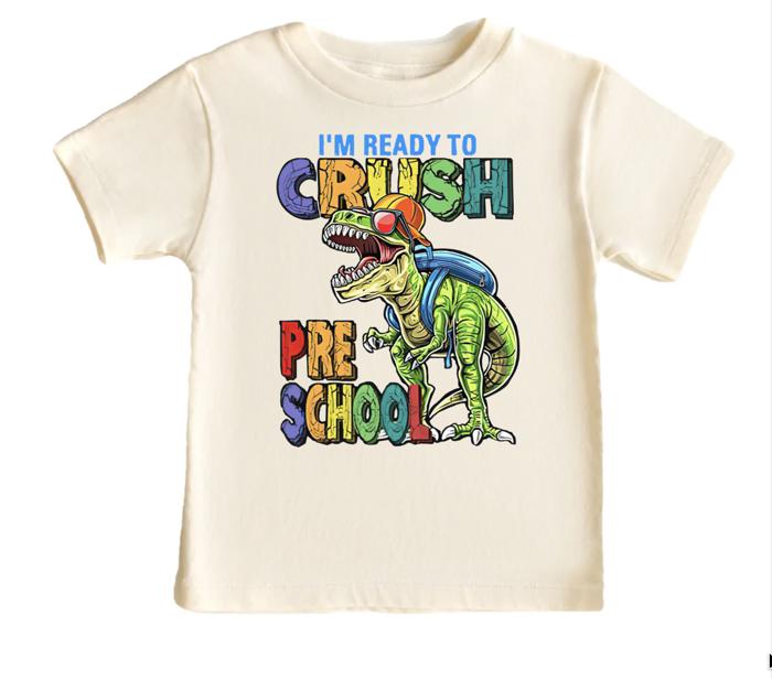 Ready to Crush School Boys Dinosaur Tee Shirt
