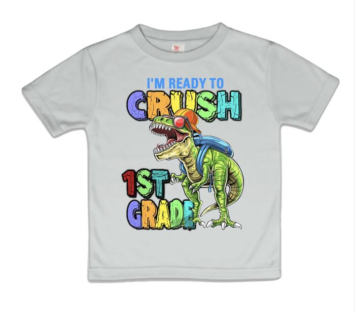 Ready to Crush School Boys Dinosaur Tee Shirt