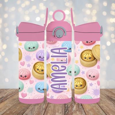 Dumpling Squishy Toy Personalized Girls 12 oz Flip Top Water Bottle