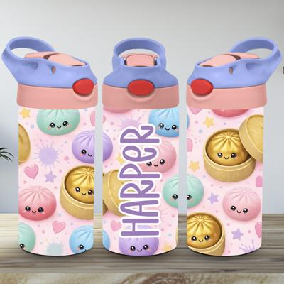 Dumplings Girls Personalized 12 oz flip top sippy cup