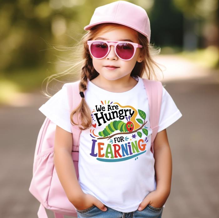 Hungry Caterpillar Hungry for Learning Kids Back to School Tee Shirt 