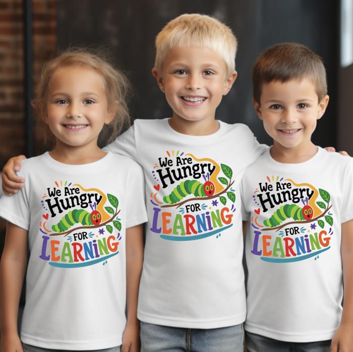 Hungry Caterpillar Hungry for Learning Kids Back to School Tee Shirt 