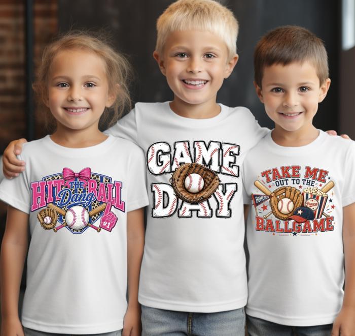 Game Day Kids Baseball Tee Shirt Designs