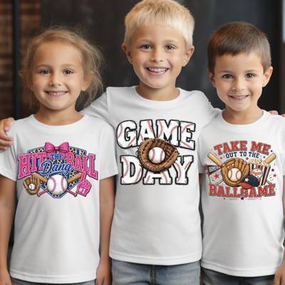 Game Day Kids Baseball Tee Shirt Designs
