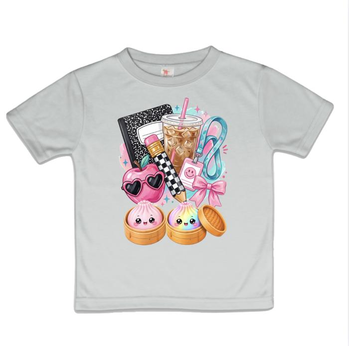 Back to School Dumpling and Boba Tea Girls Tea Shirts