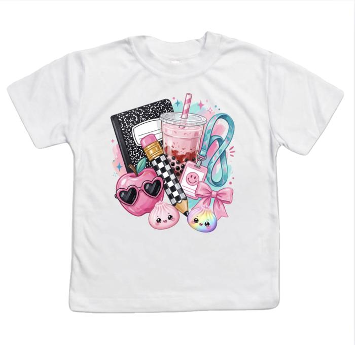 Back to School Dumpling and Boba Tea Girls Tea Shirts