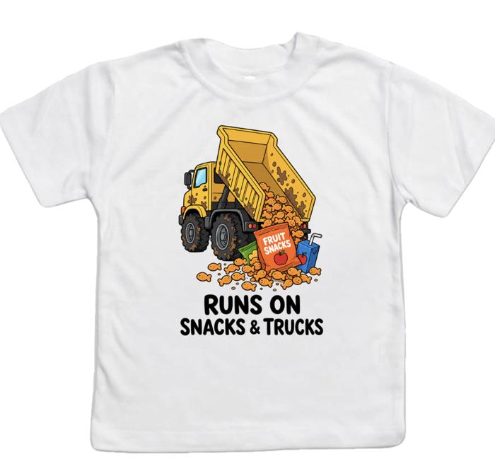 Runs on Snacks and Trucks Boys Tee Shirt