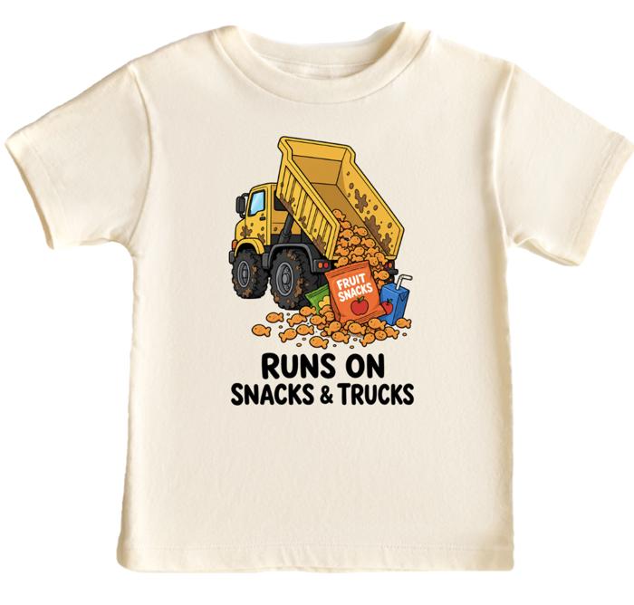 Runs on Snacks and Trucks Boys Tee Shirt