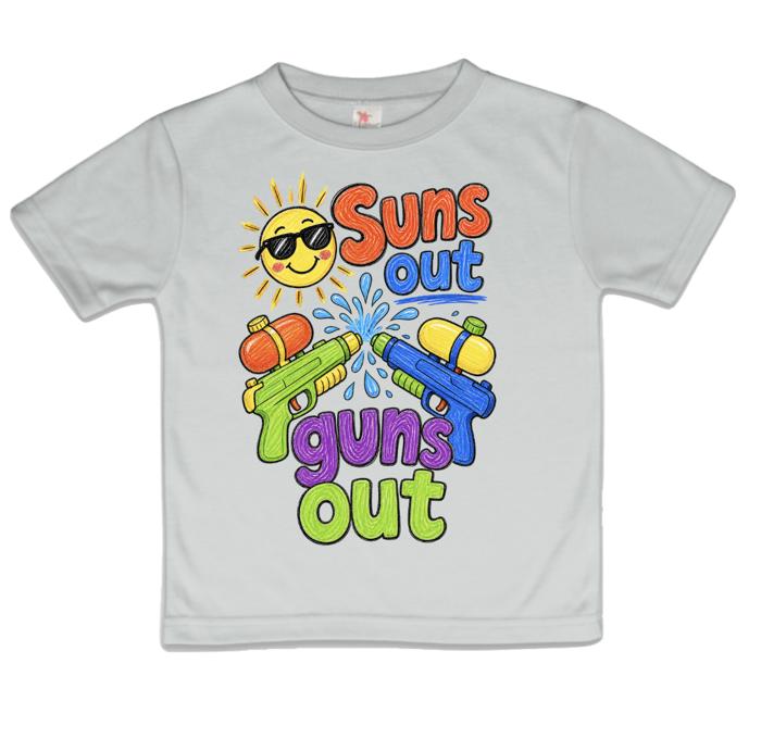 Suns out Guns out Kids Summer Tee Shirt