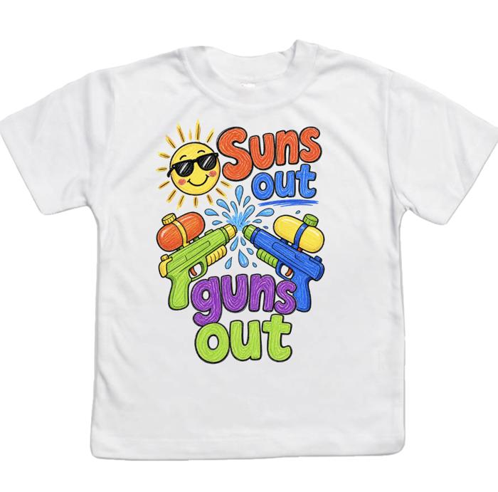 Suns out Guns out Kids Summer Tee Shirt