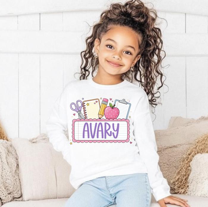 Back to School Girls Personalized Tee Shirt