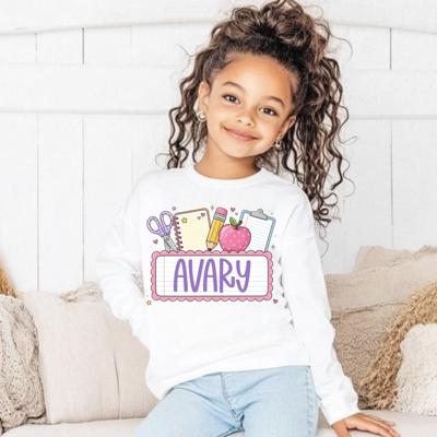 Back to School Girls Personalized Tee Shirt